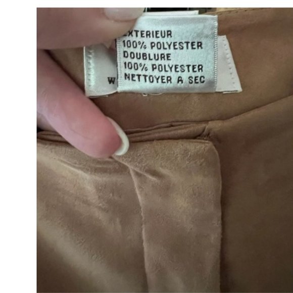 Talbots Suede-look Moleskin Pants, caramel color, 18W Petite - Picture 4 of 7